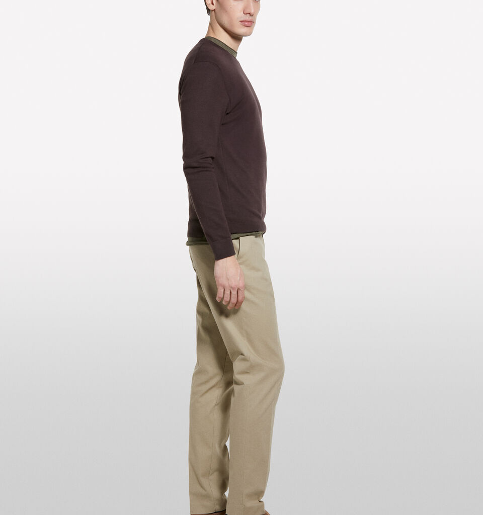 Pull coupe regular marrom escuro - camisolas gola redonda para homem - Marrom-Escuro | Sisley image number 2